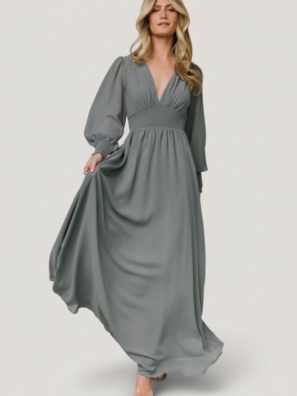 Baltic Born Olivia Maxi Dress | Dusty Blue Size MM (NEW IN BAG)